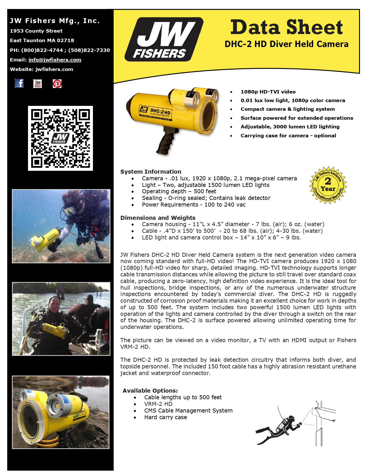 DHC-2 HD Diver Held Camera | JW Fishers